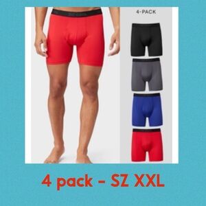 32Degrees- MEN'S 4-PACK ACTIVE MESH BOXER BRIEF - BLACK/RED/GREY/BLUE / SIZE XXL